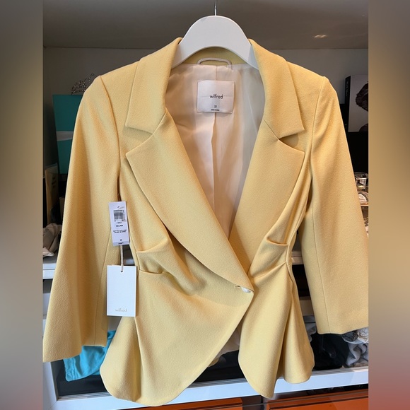 Aritzia- Wilfred blazer Pastel Yellow XXS - Picture 1 of 6